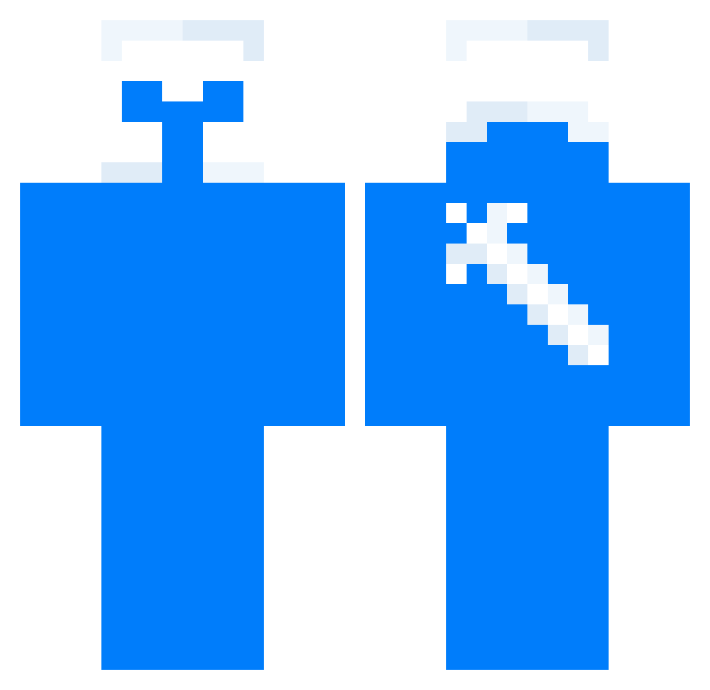 Emfrozen Minecraft skin, front and back view