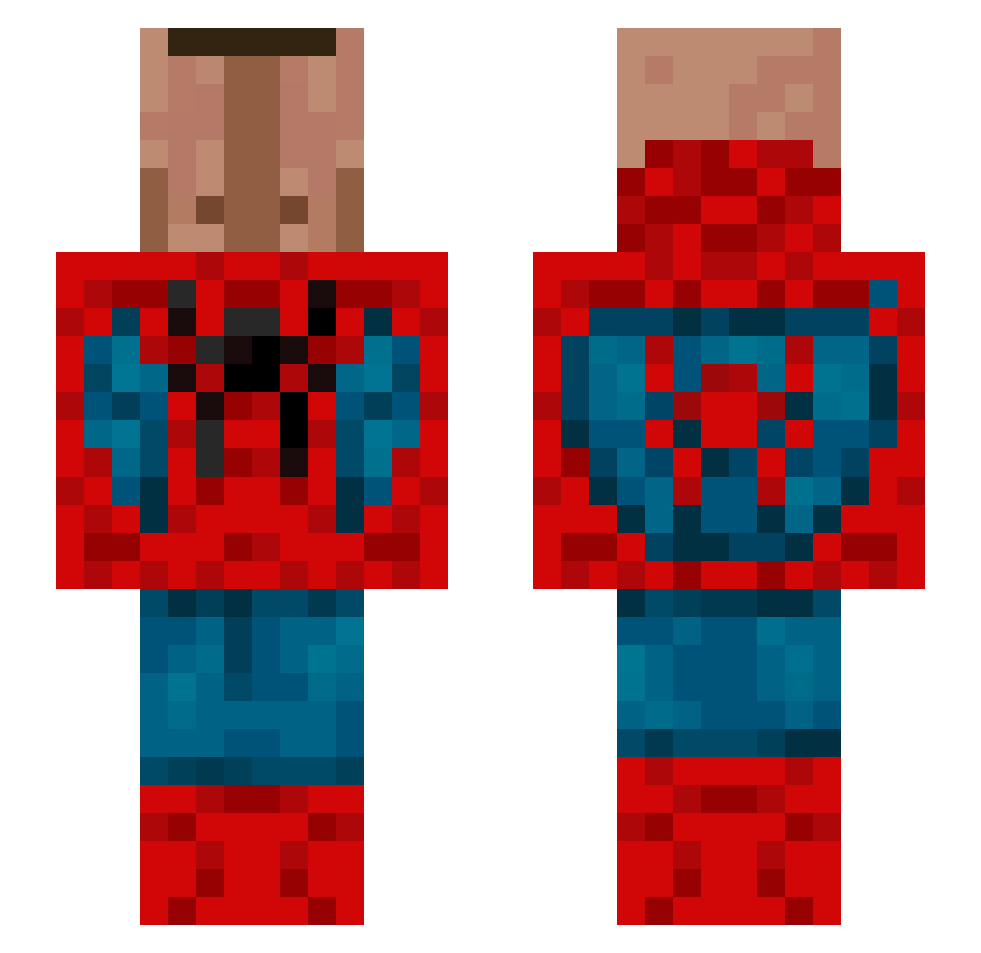 sebycol Minecraft skin, front and back view