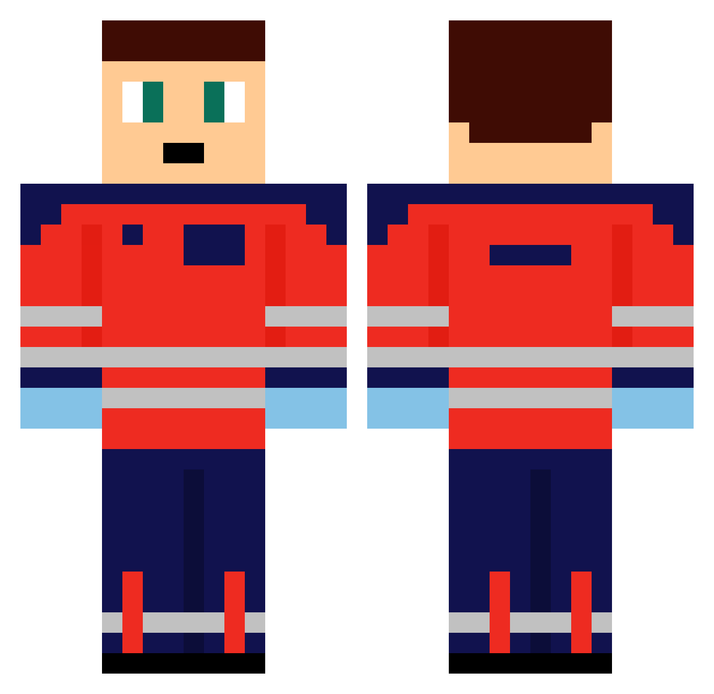 Vitron221 Minecraft skin, front and back view