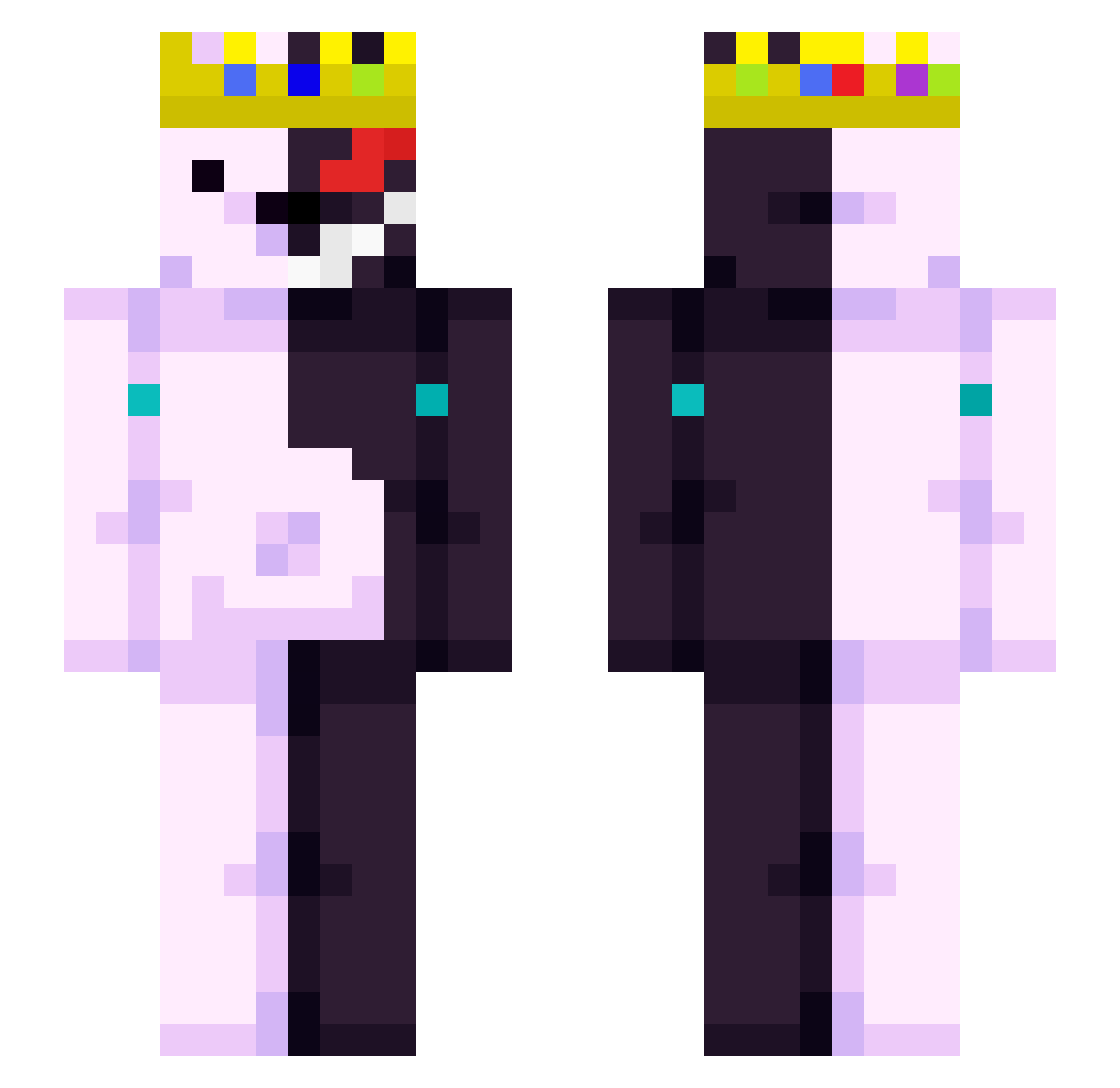 AshennVeil Minecraft skin, front and back view