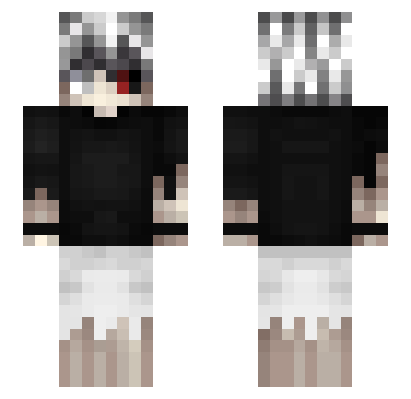 VividCrow Minecraft skin, front and back view