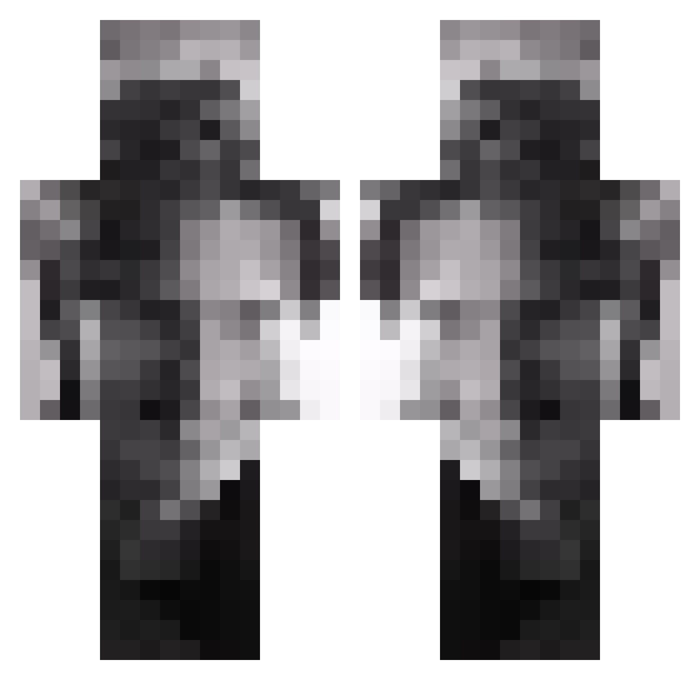 Xanechir Minecraft skin, front and back view