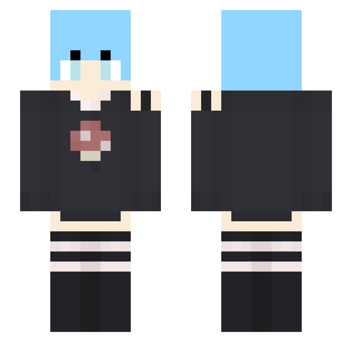 Stormwerewolf33 Minecraft skin, front and back view