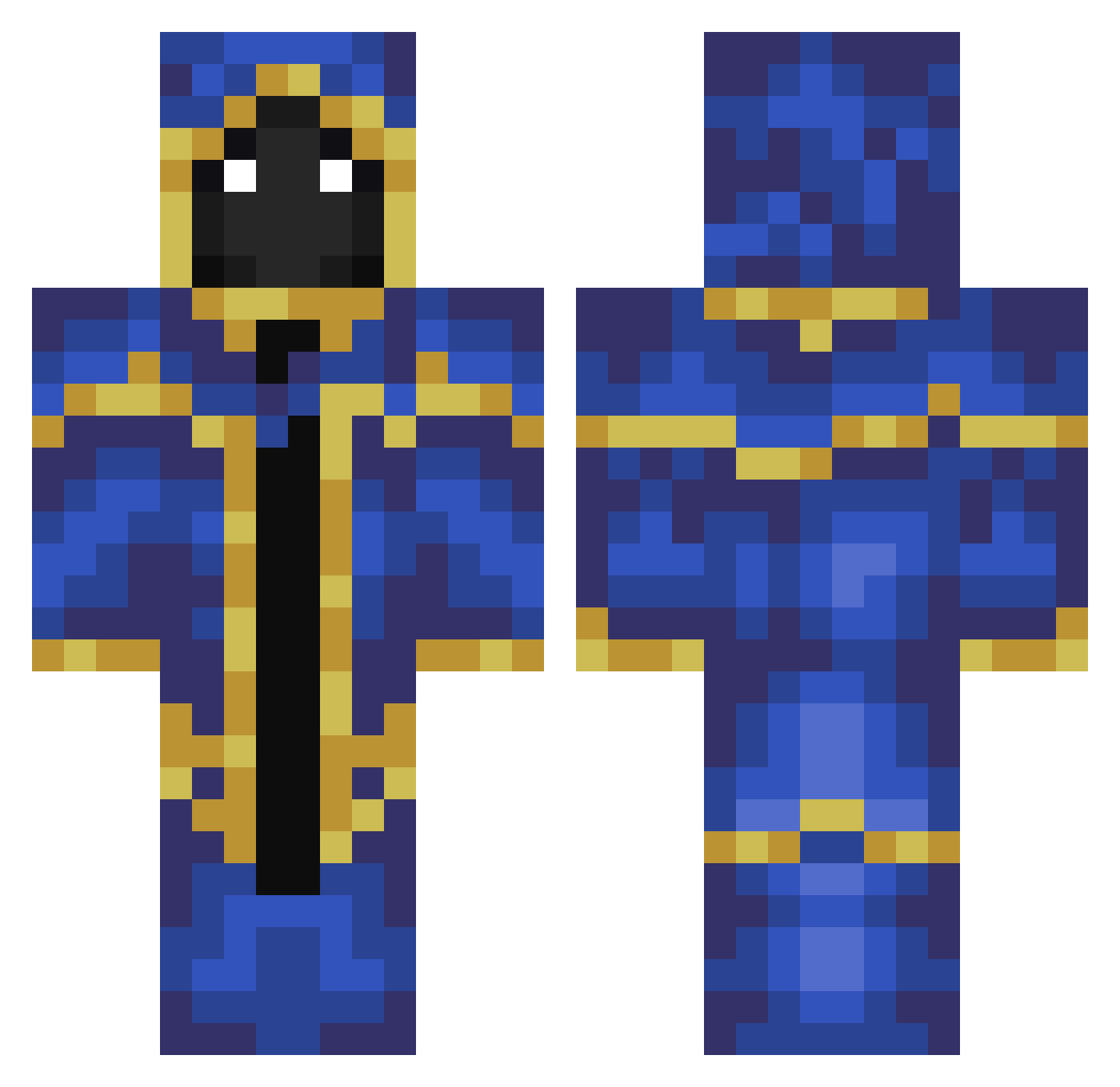 WhoShiro Minecraft skin, front and back view