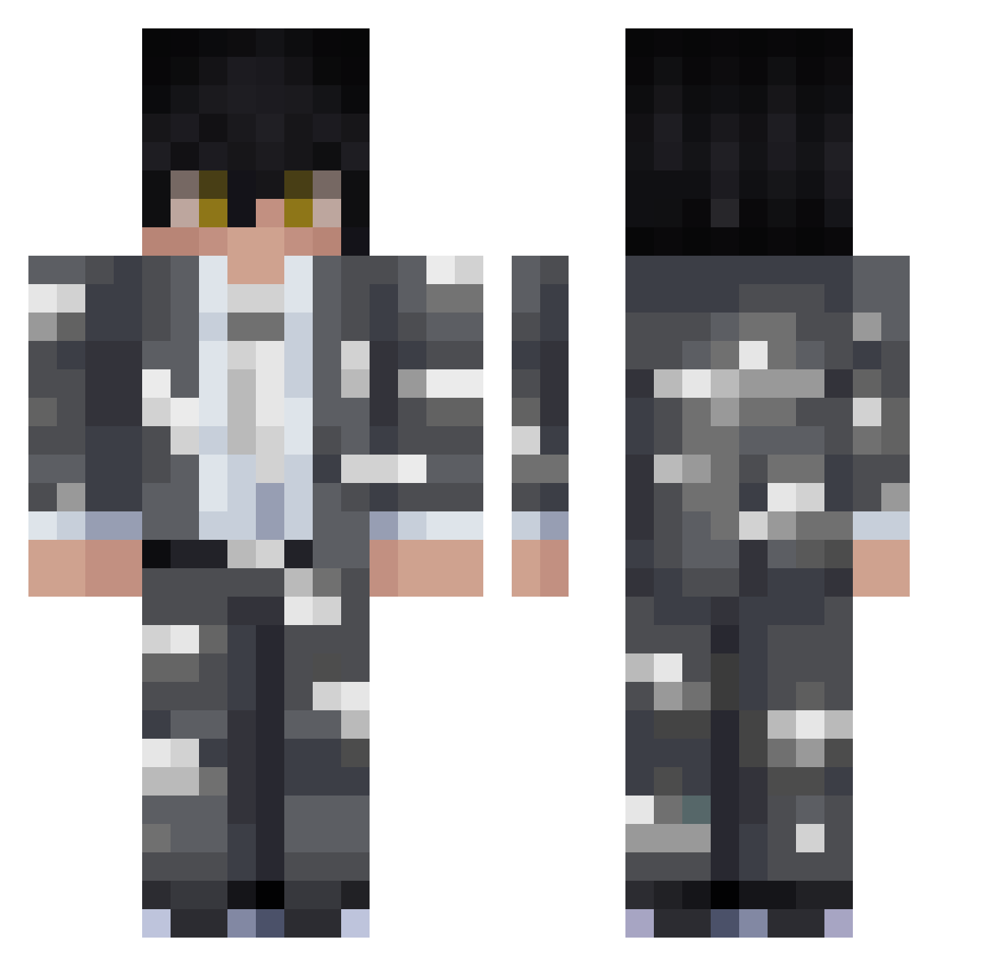 candoir Minecraft skin, front and back view