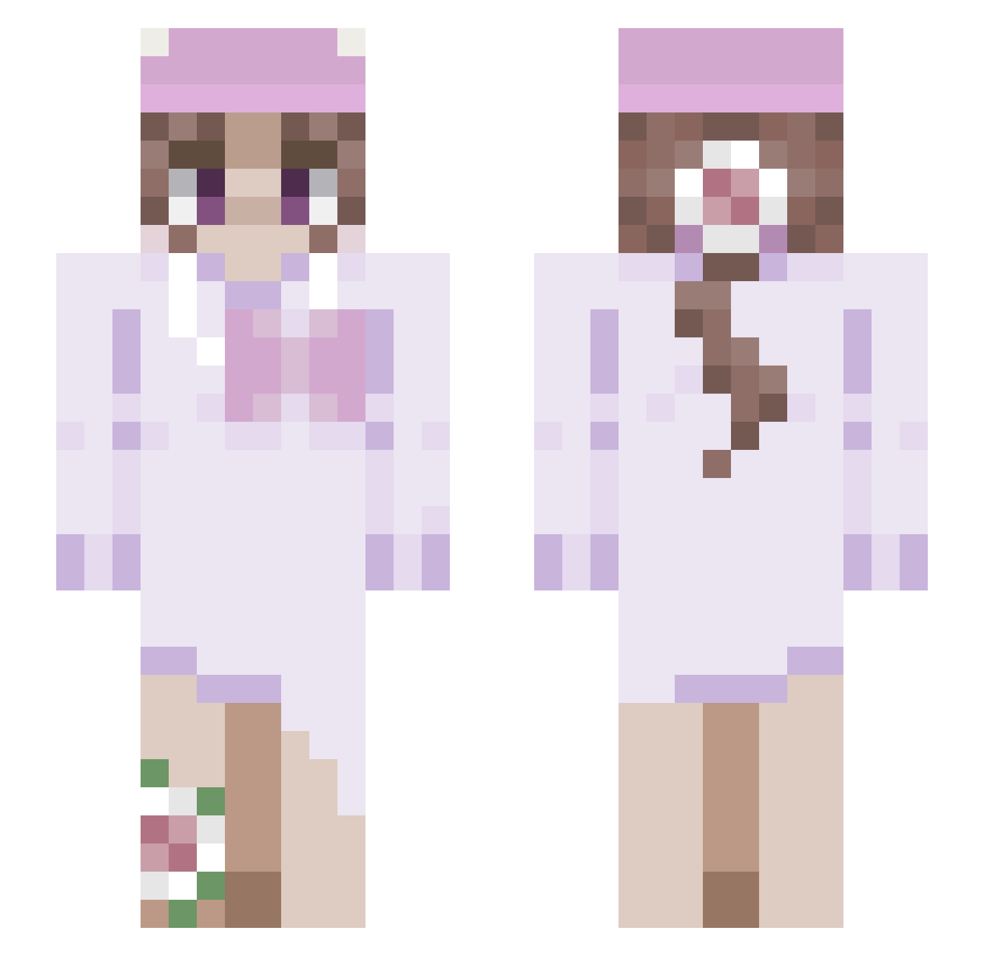 Cassieaesy Minecraft skin, front and back view
