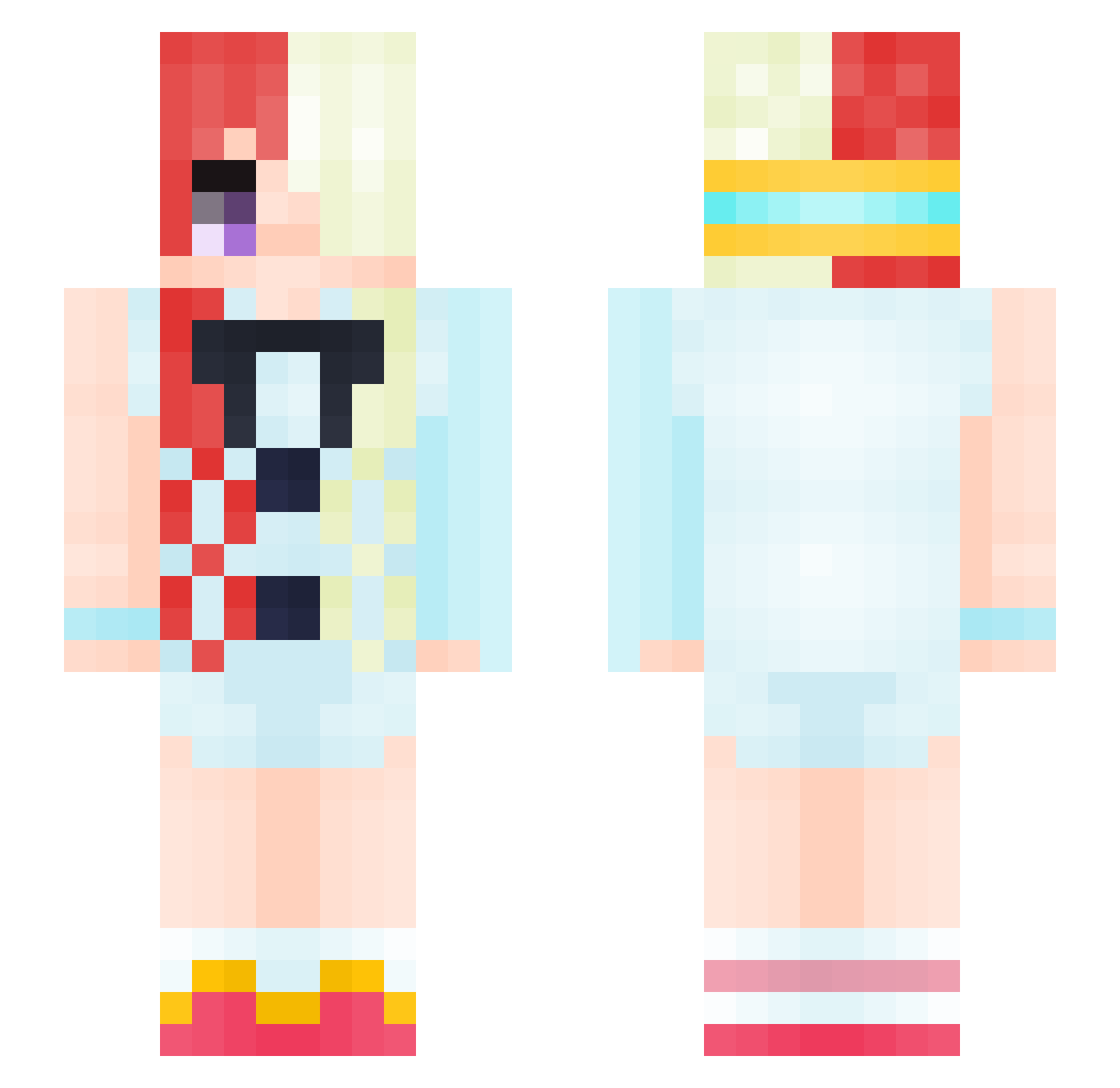 luffykei Minecraft skin, front and back view