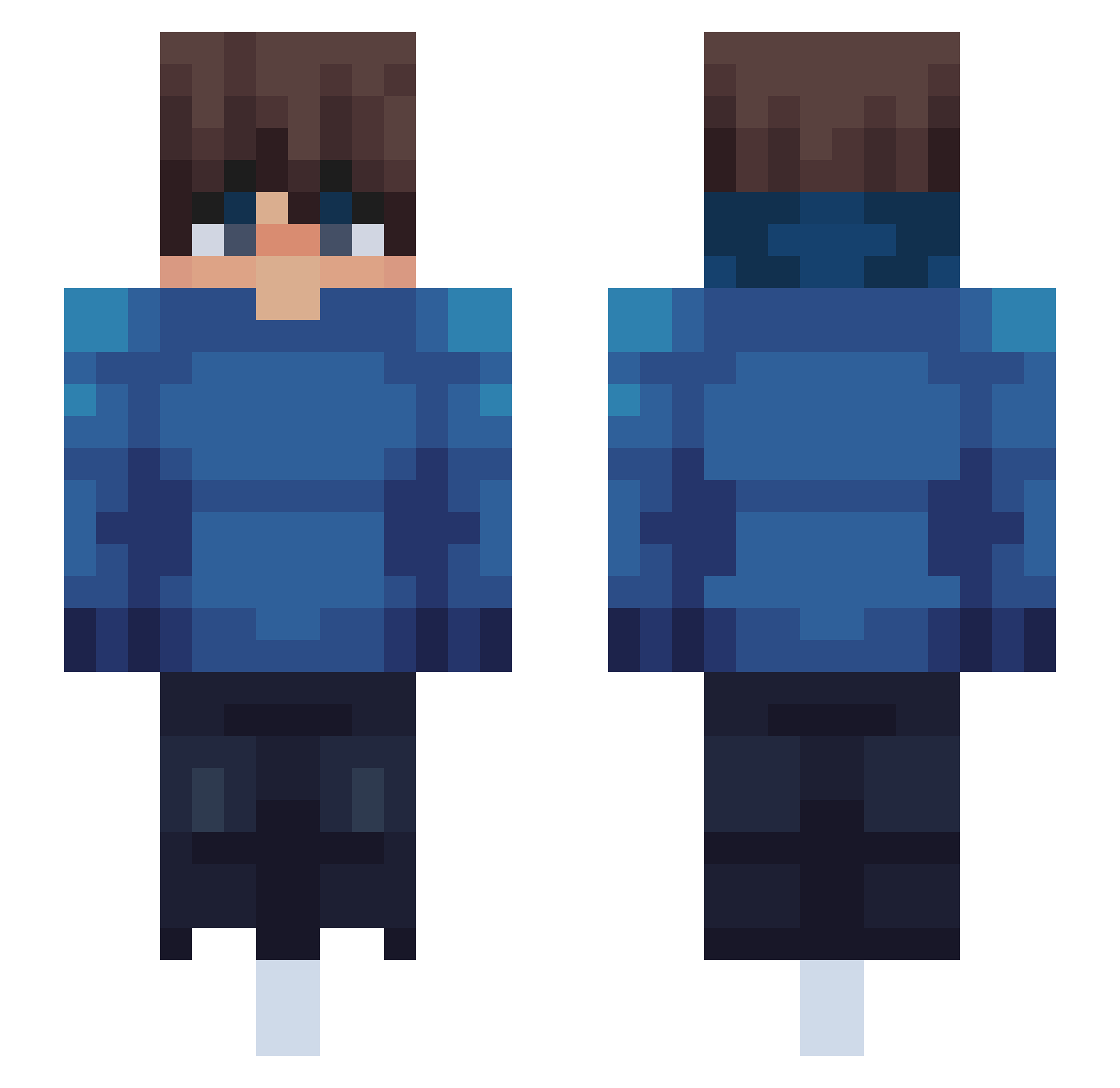 texalol Minecraft skin, front and back view