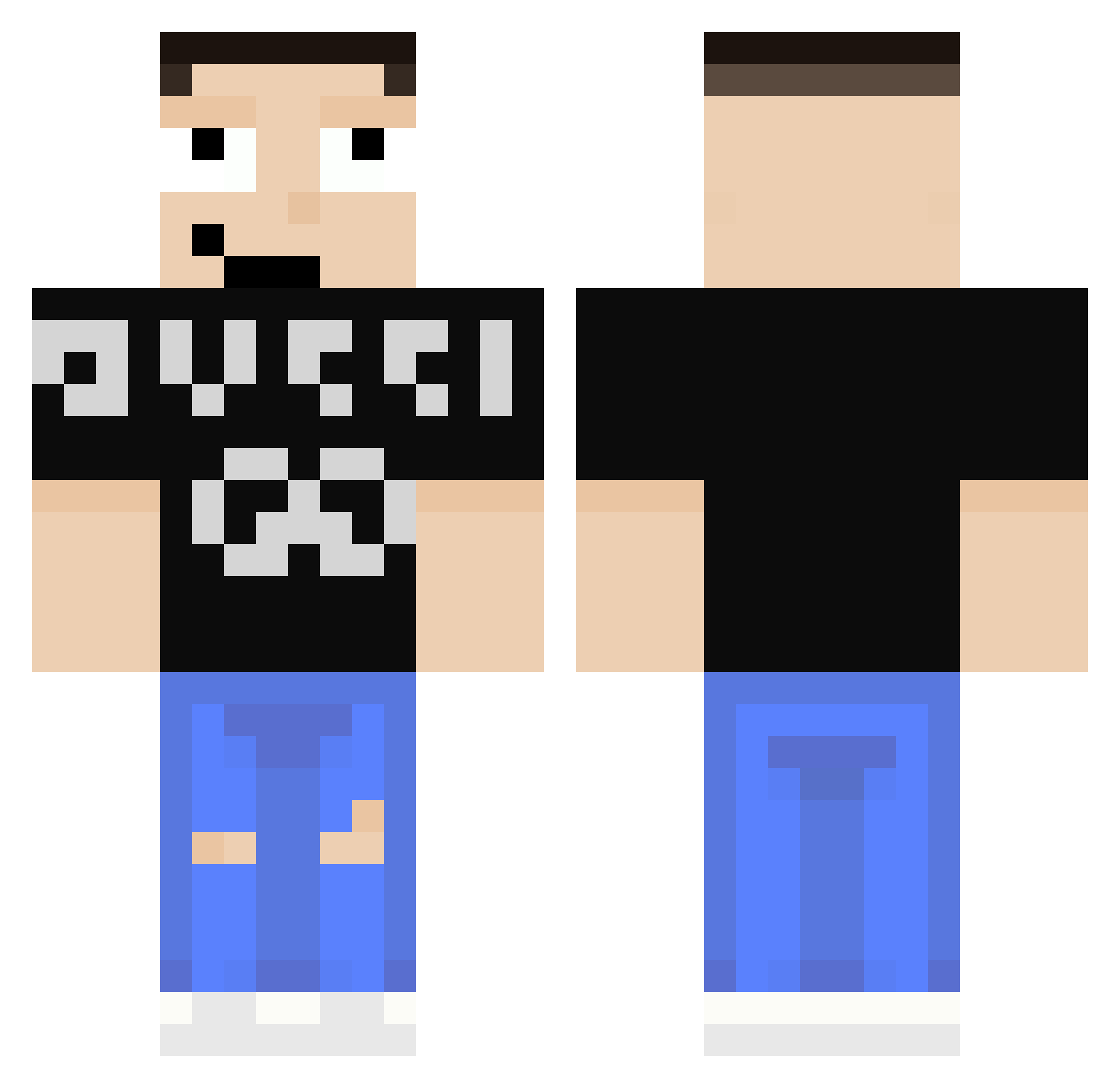 GalaxyGasSlayer Minecraft skin, front and back view