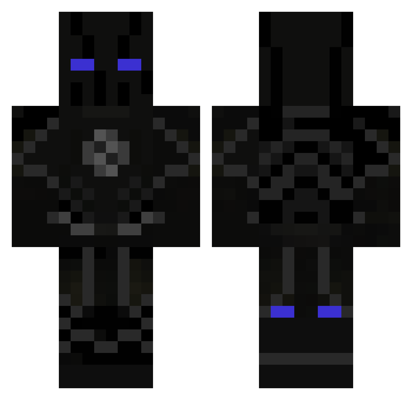 xAqua0 Minecraft skin, front and back view