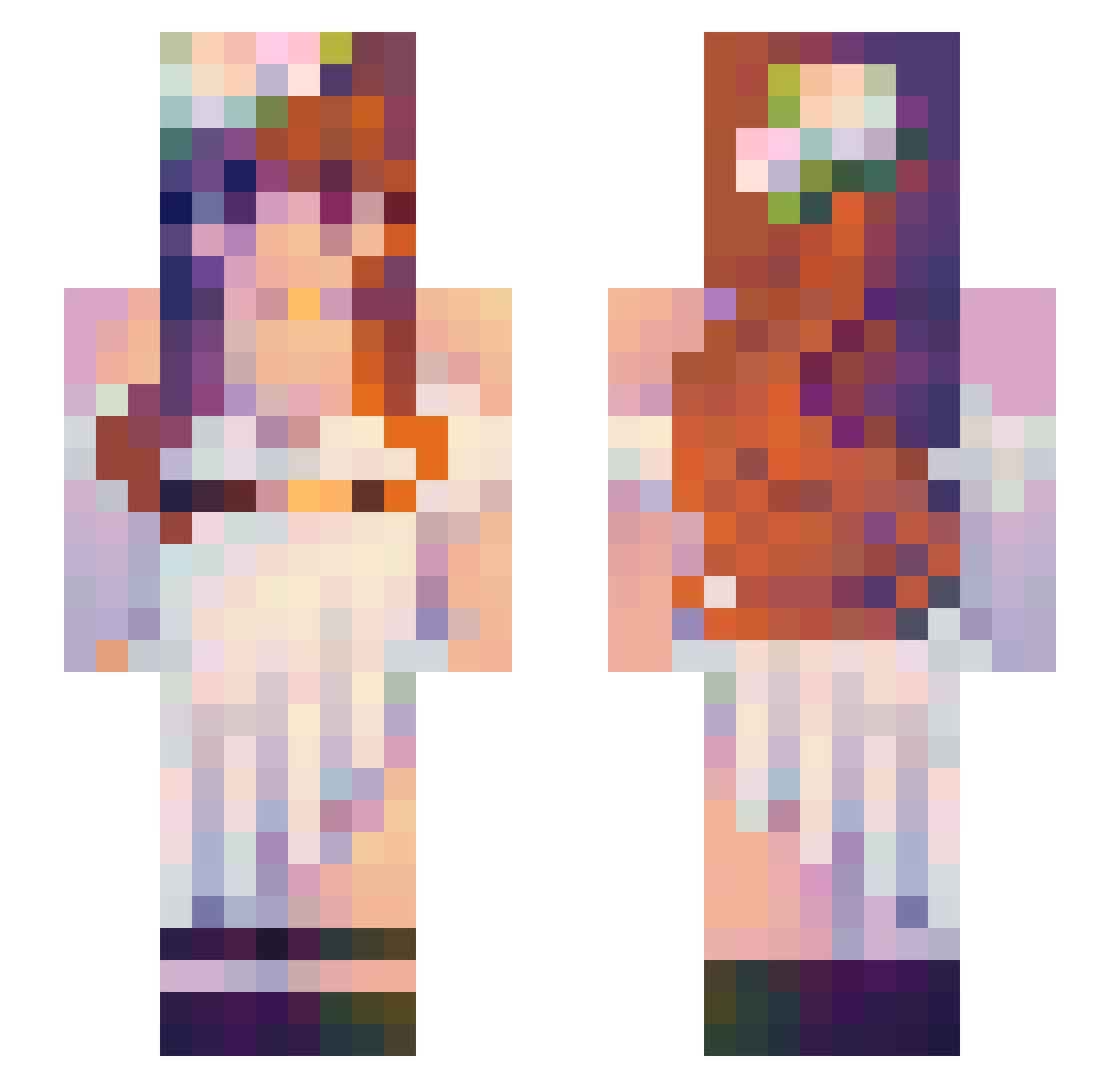 its7rollii Minecraft skin, front and back view