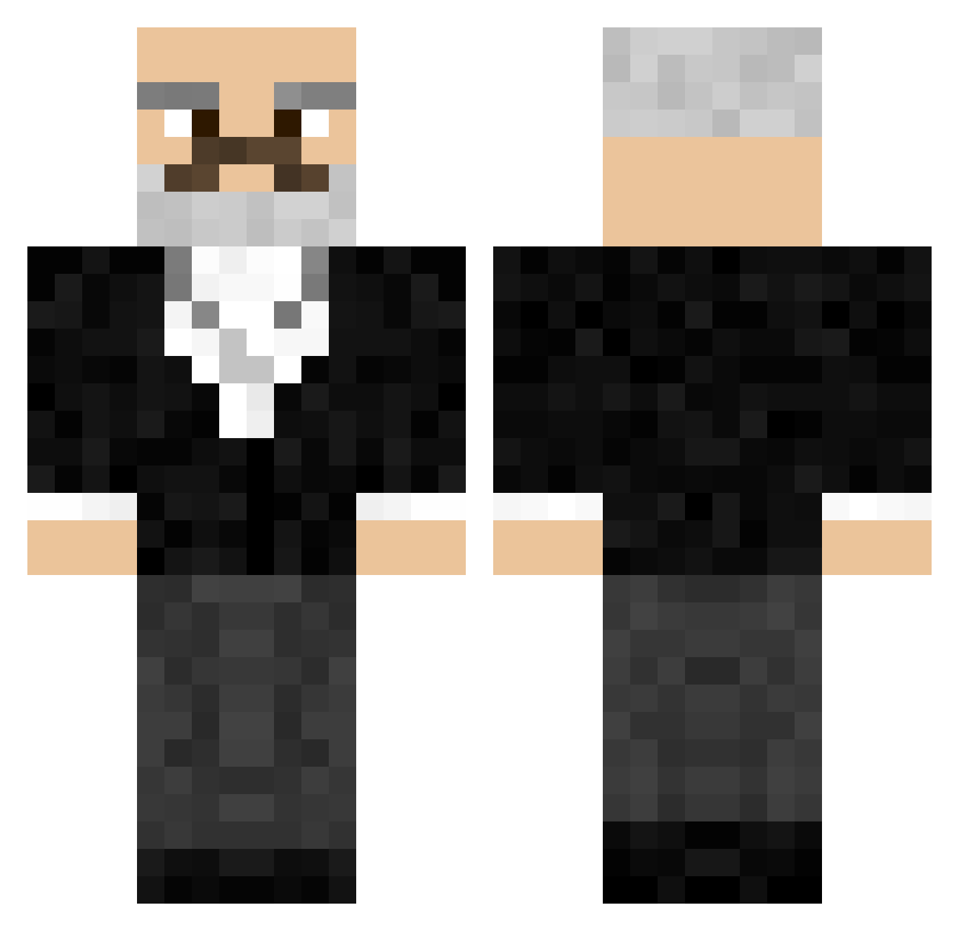0piumiron Minecraft skin, front and back view