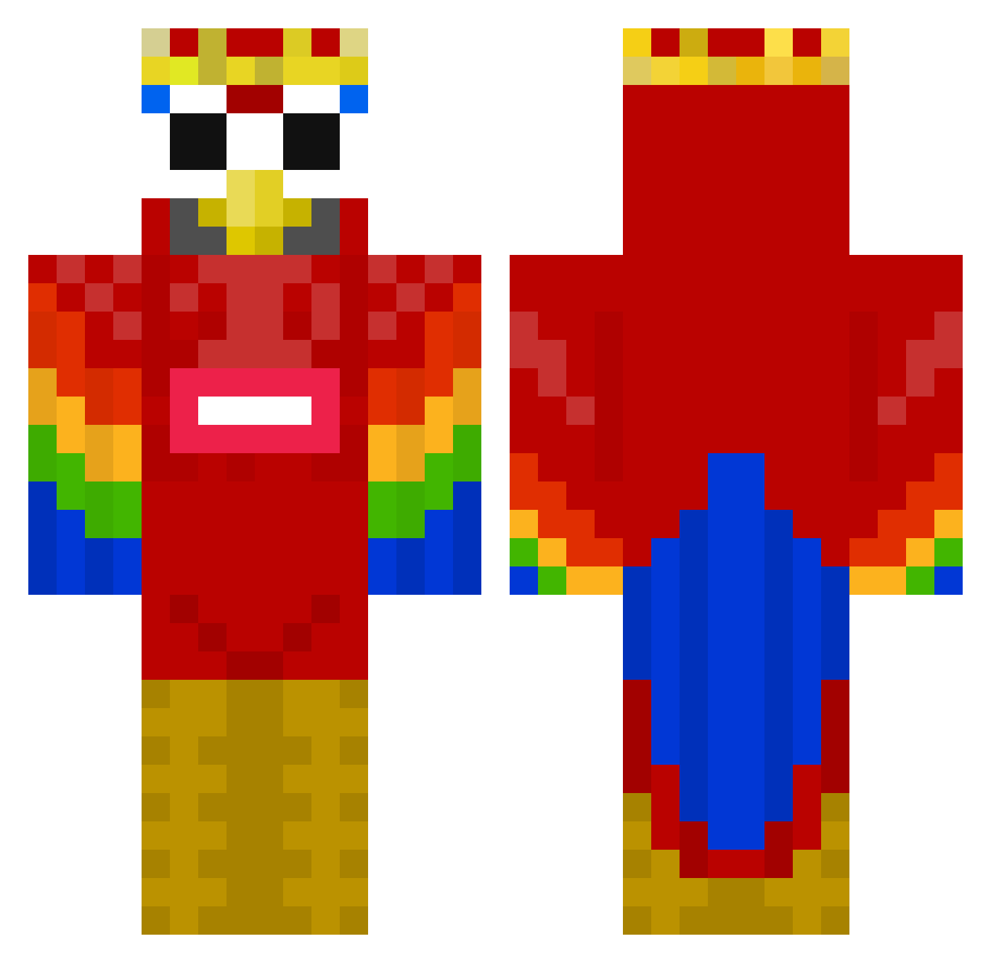 BirdWings Minecraft skin, front and back view