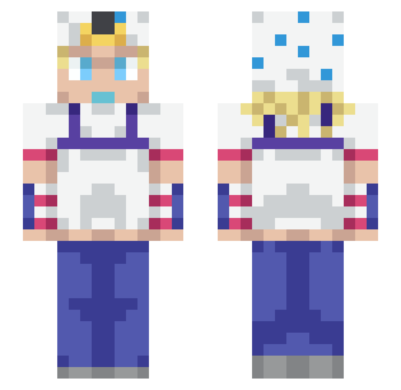 DeX0_ Minecraft skin, front and back view
