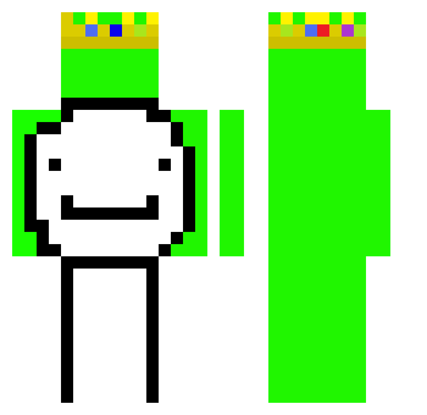 devzzzz Minecraft skin, front and back view