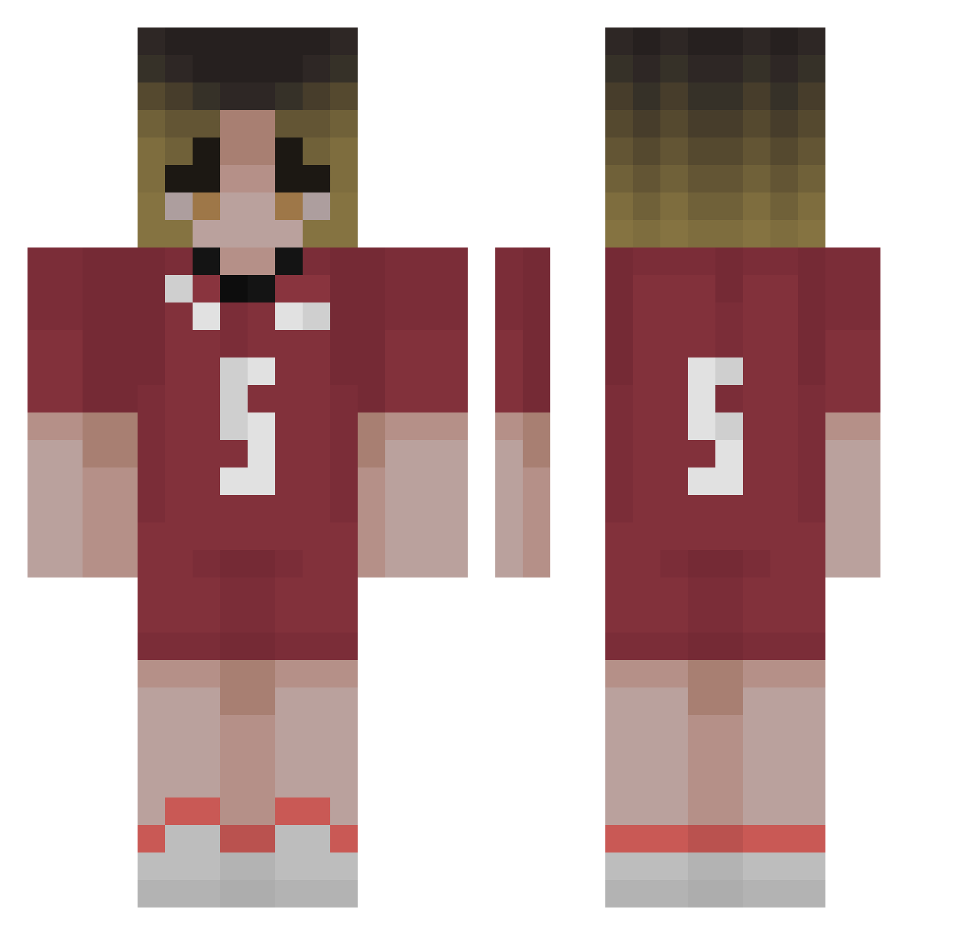 tanakeiq Minecraft skin, front and back view