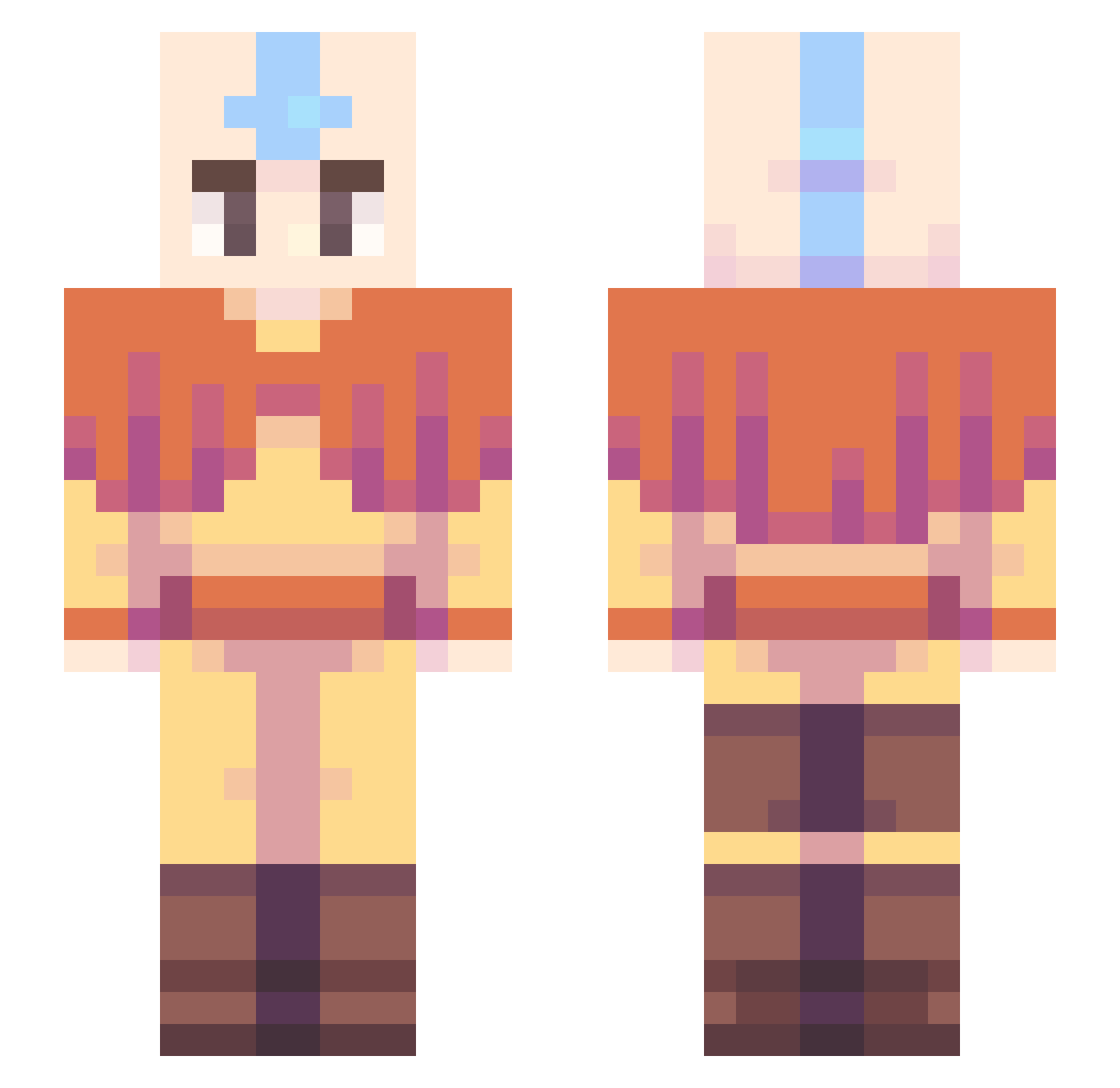 Vendett462 Minecraft skin, front and back view