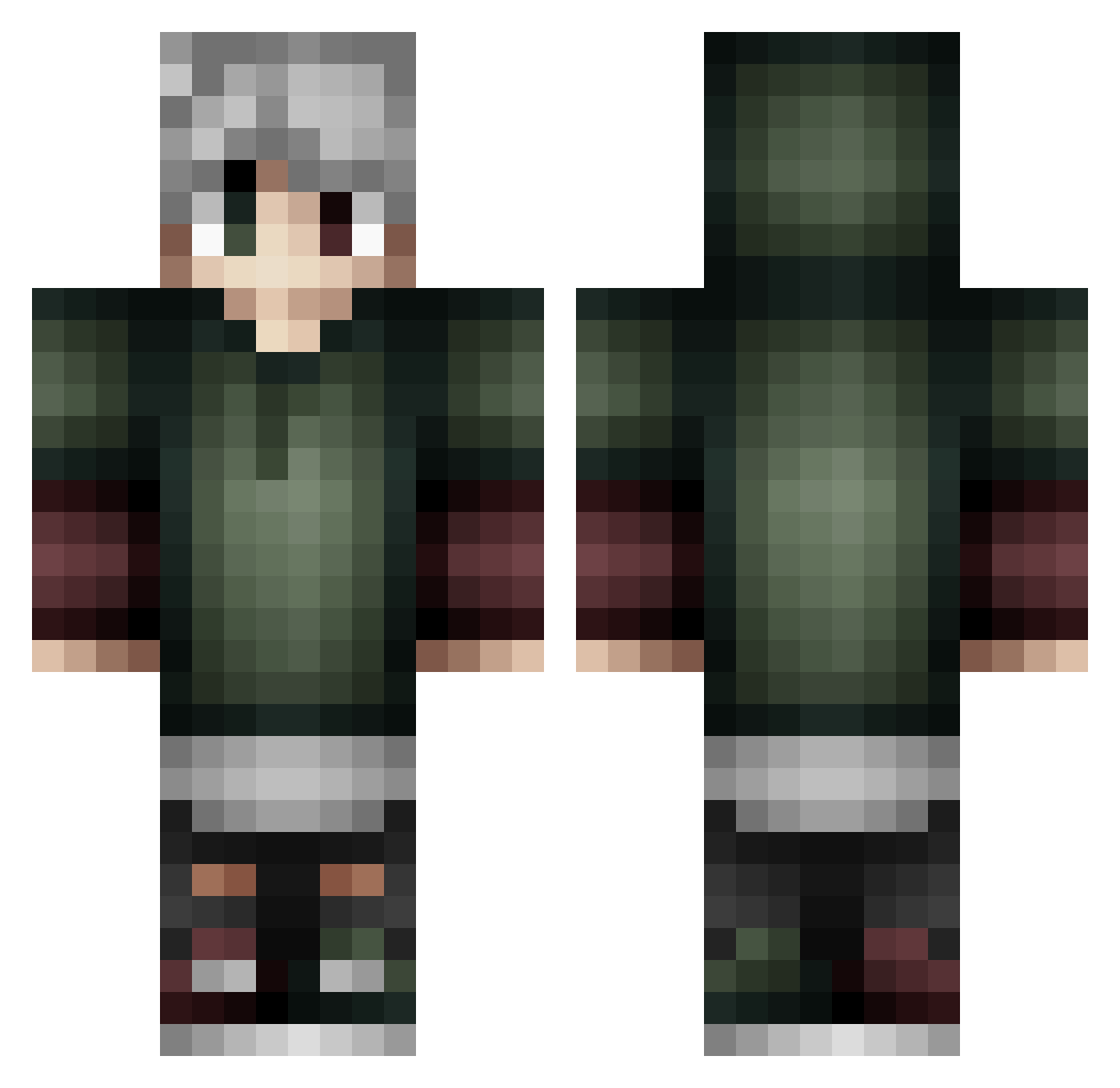 SWIIYT Minecraft skin, front and back view