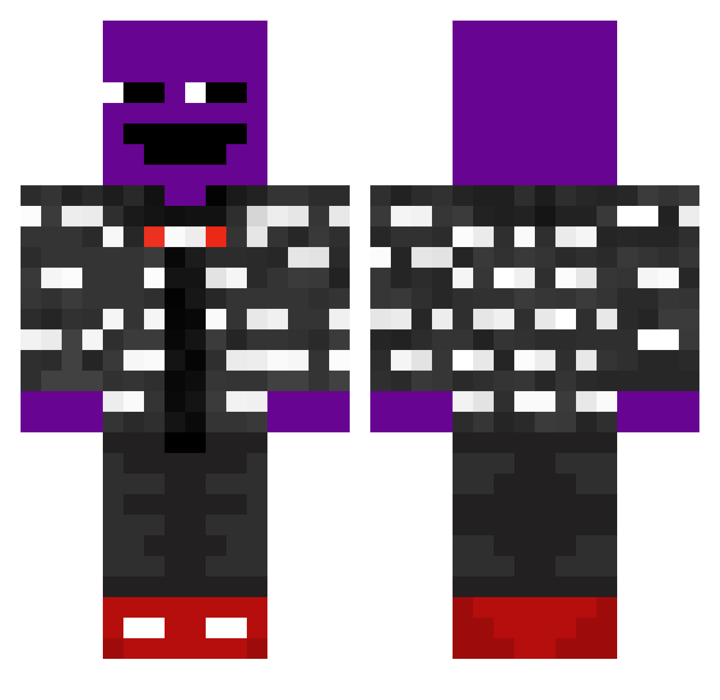 Brewier Minecraft skin, front and back view