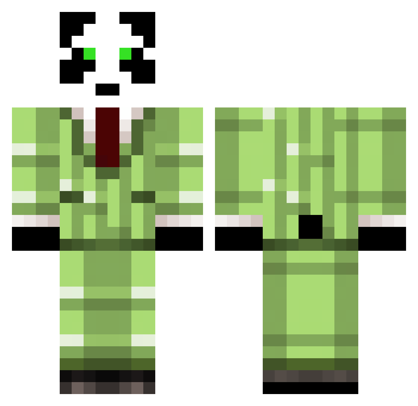 Lomax3 Minecraft skin, front and back view