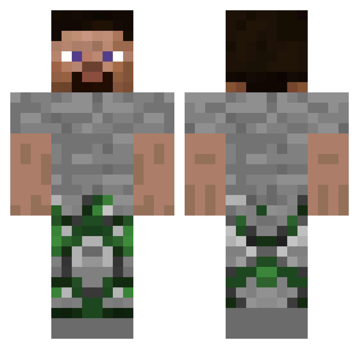 k2kms Minecraft skin, front and back view
