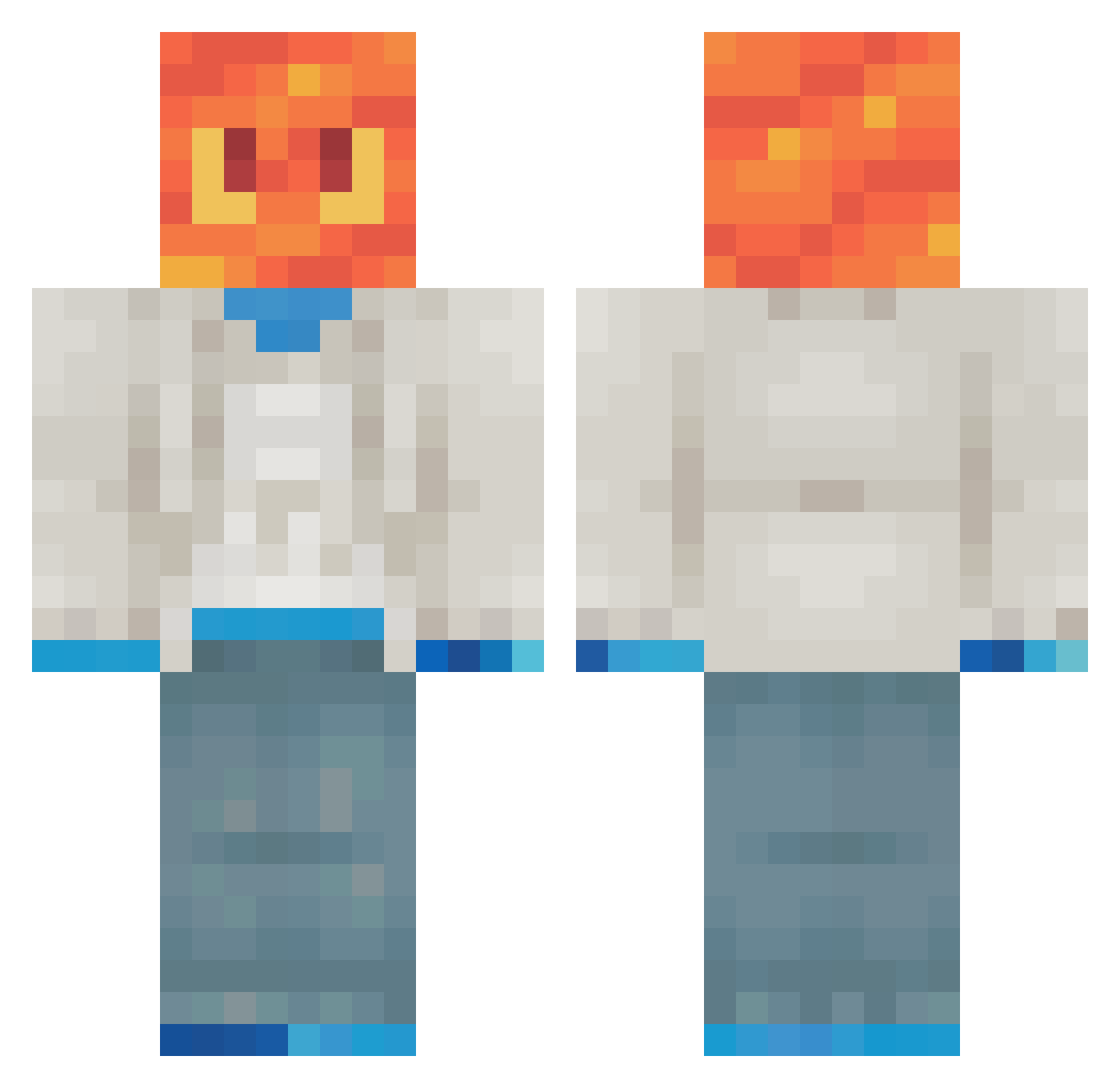 SaturnSaysHi Minecraft skin, front and back view