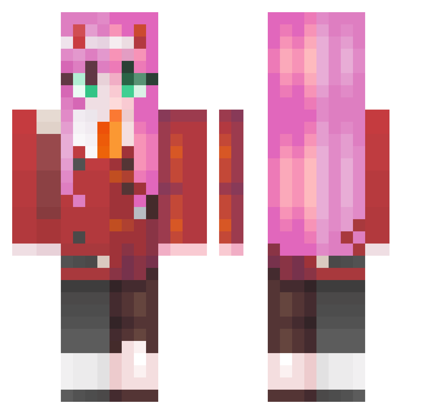 xDeathbrand Minecraft skin, front and back view