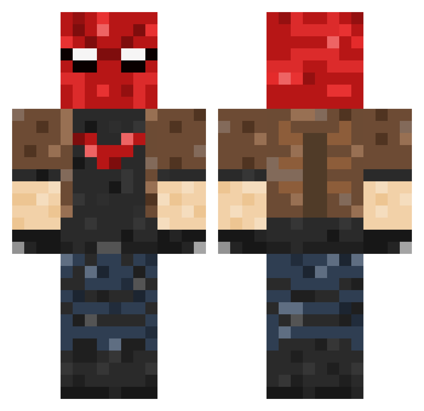 FatherYimenez Minecraft skin, front and back view