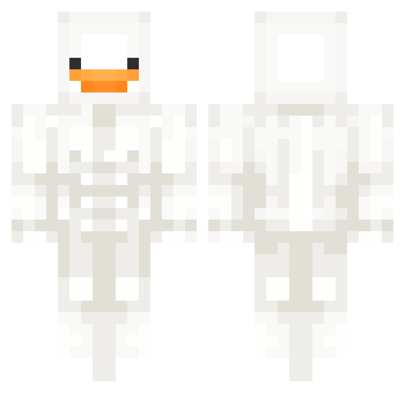 DuckTheQuacker Minecraft skin, front and back view