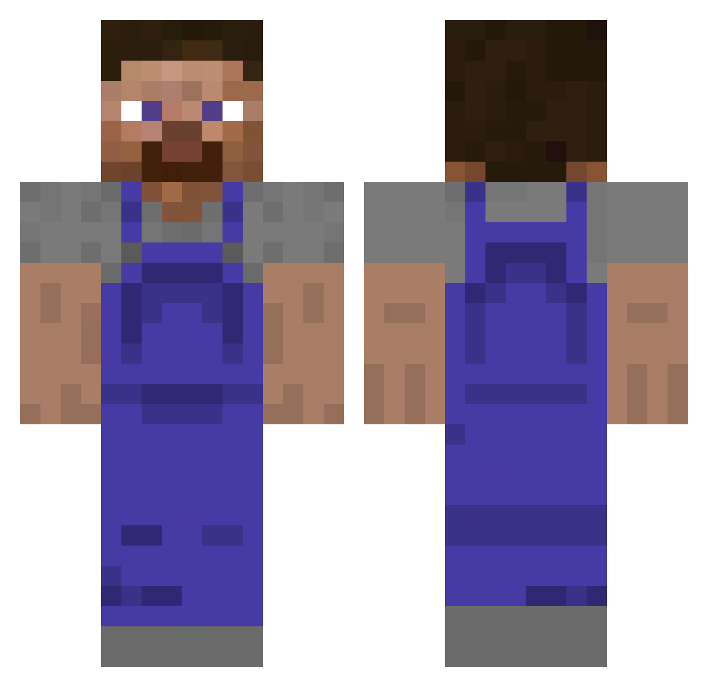 zufyy Minecraft skin, front and back view