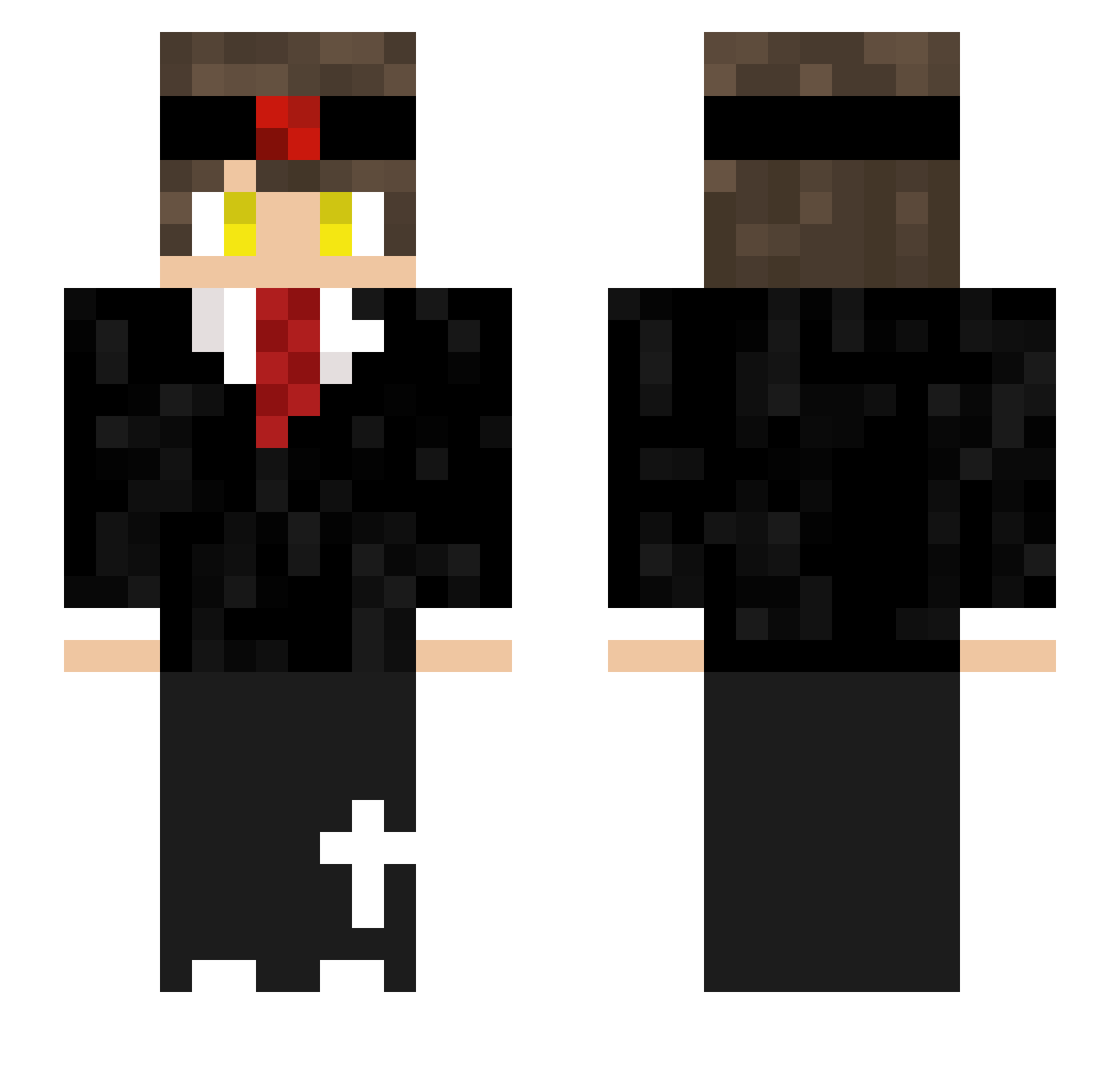 Zufik Minecraft skin, front and back view