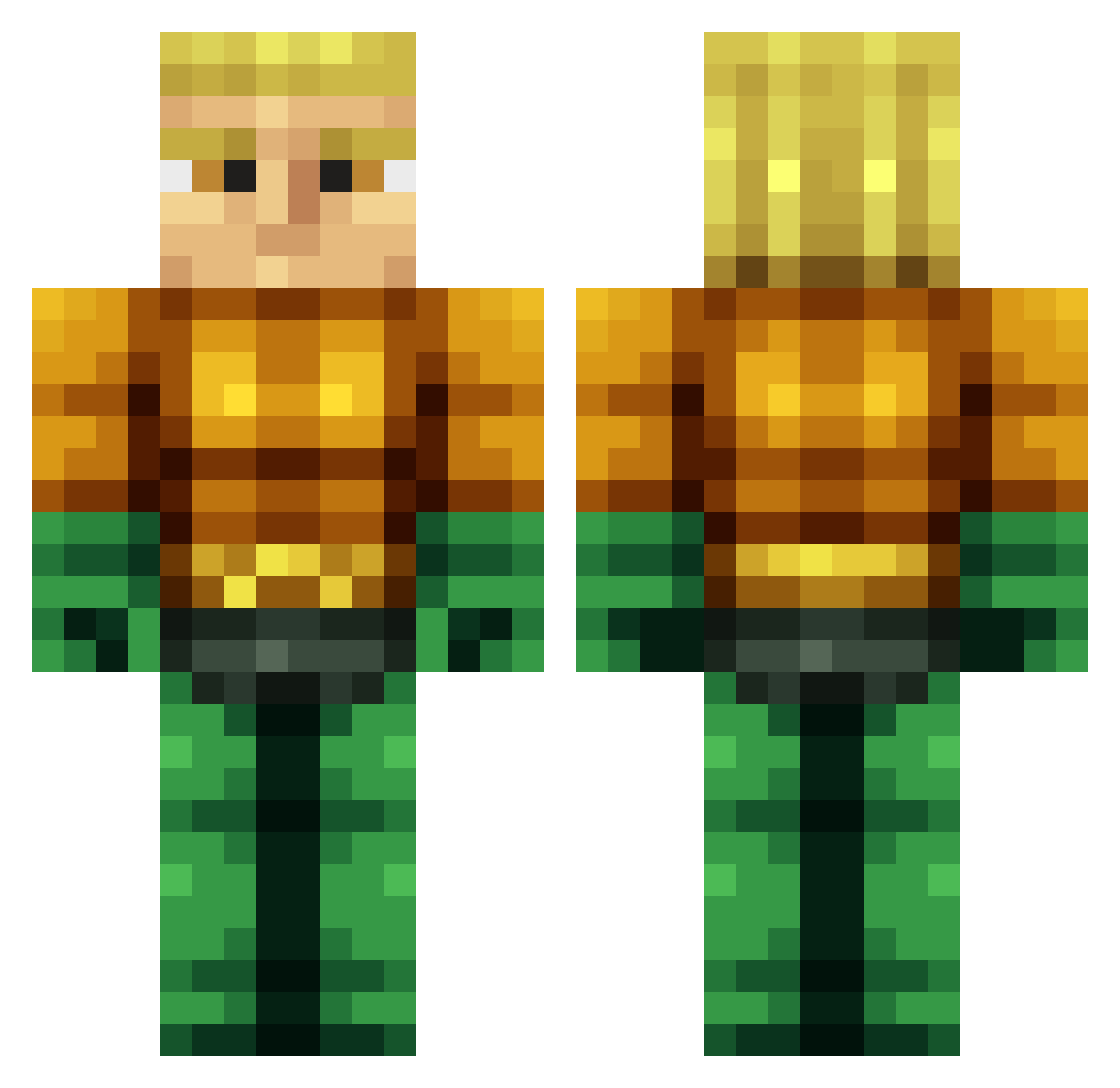 Hardowan Minecraft skin, front and back view