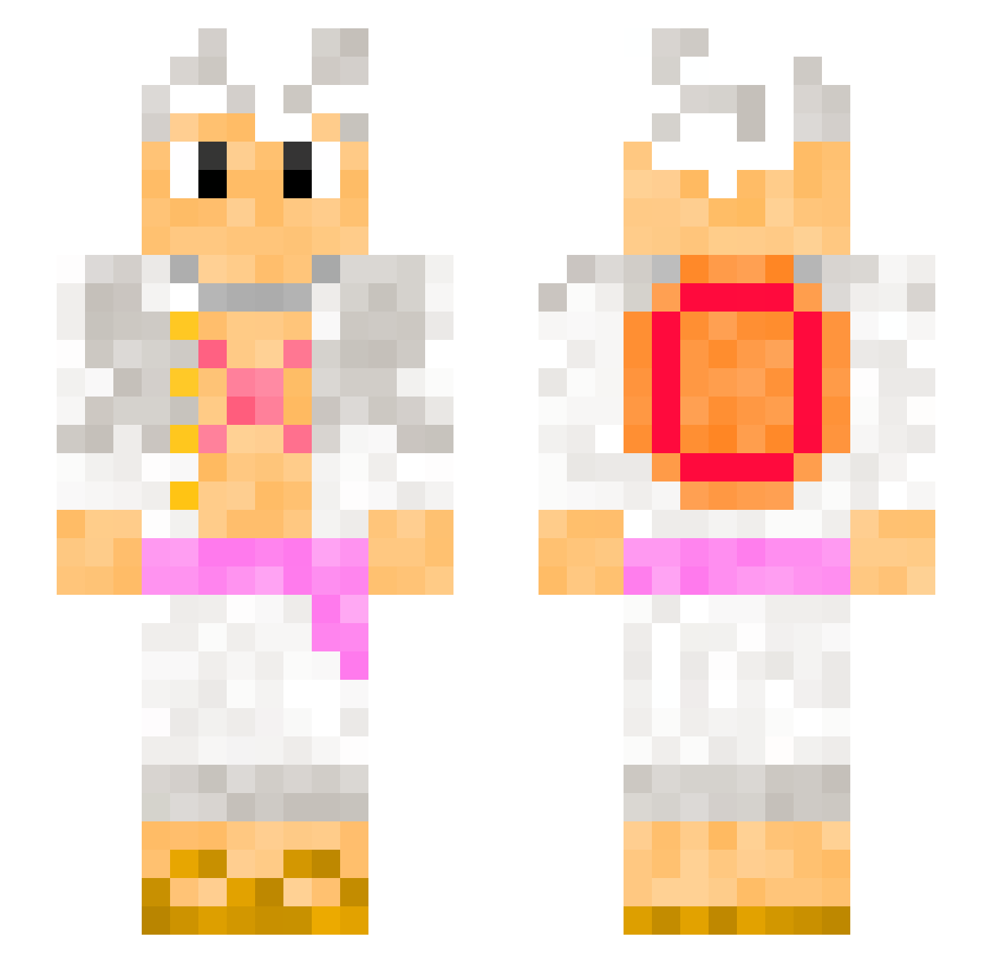 xMystic_Lucario Minecraft skin, front and back view