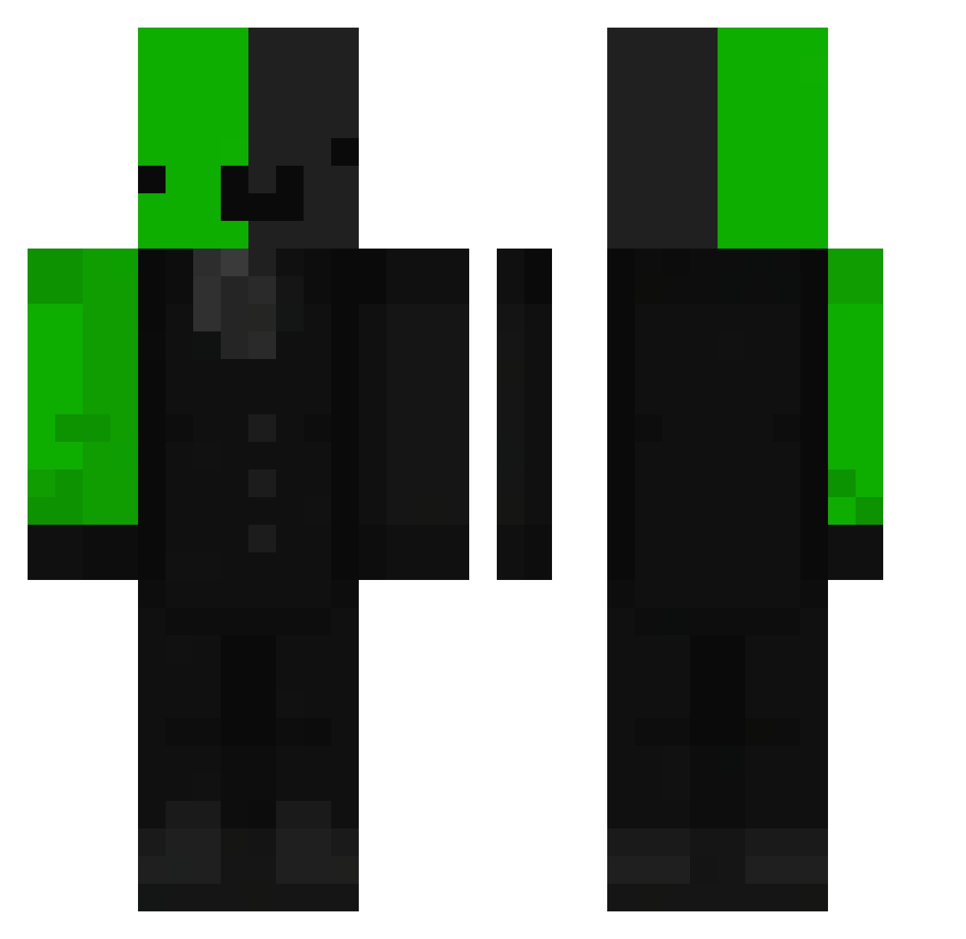 Wingfatt Minecraft skin, front and back view