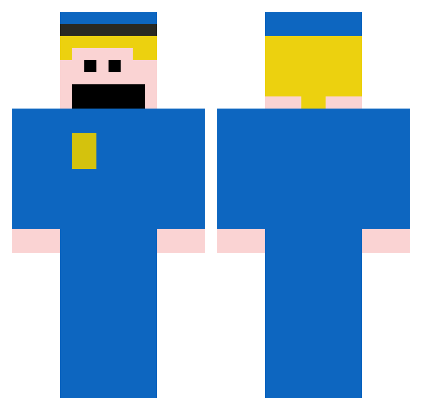 0UTZID3R Minecraft skin, front and back view