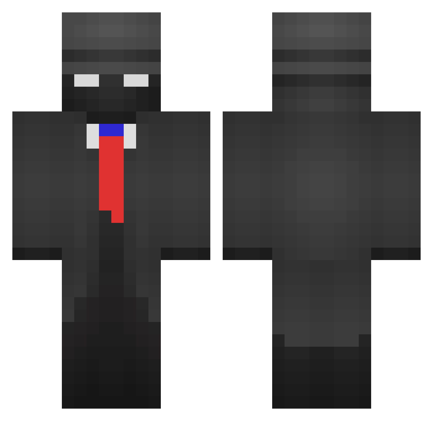 xiTTz Minecraft skin, front and back view