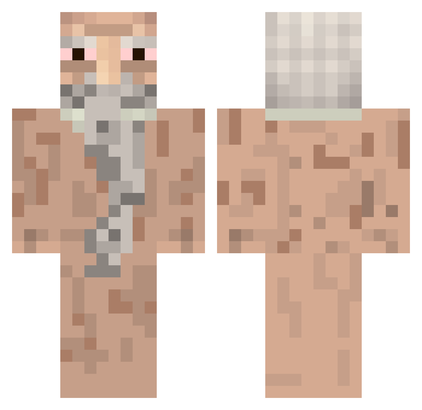 impassibility Minecraft skin, front and back view