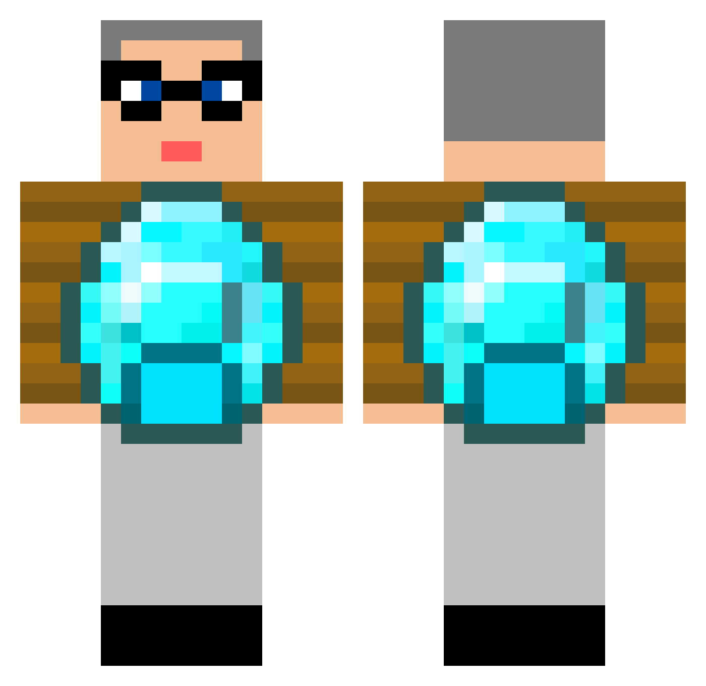 hortulan Minecraft skin, front and back view