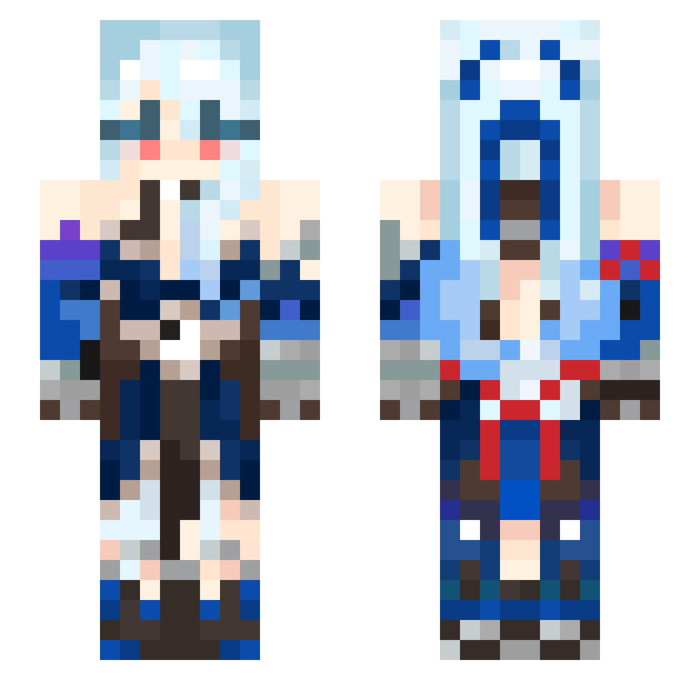 Nimetz Minecraft skin, front and back view