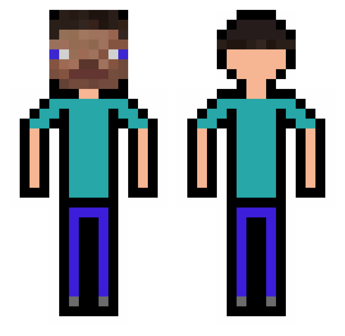 FertilePlanet88 Minecraft skin, front and back view
