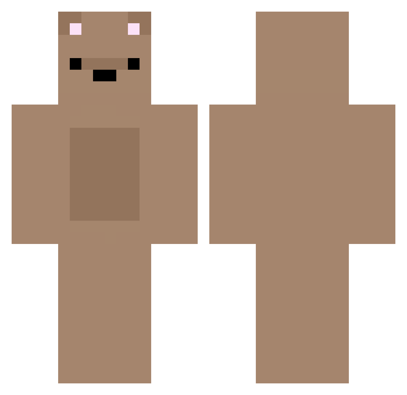 soystix Minecraft skin, front and back view