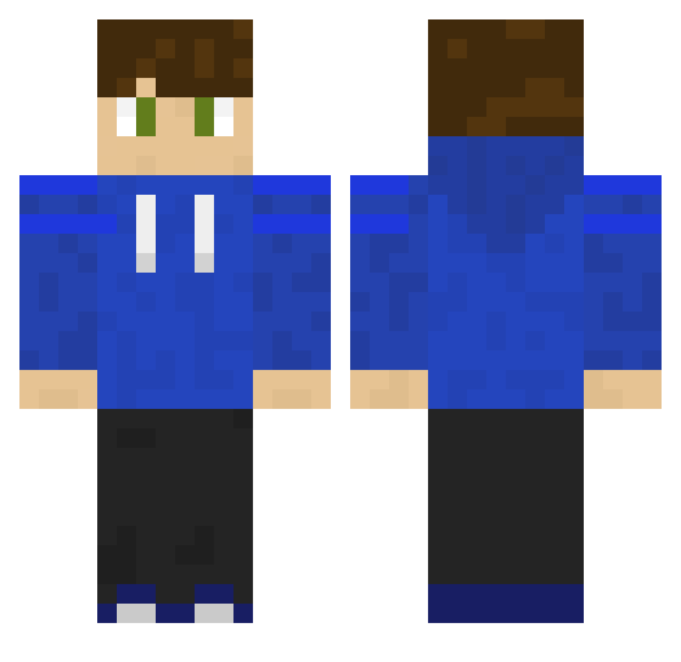 skizopraanik Minecraft skin, front and back view