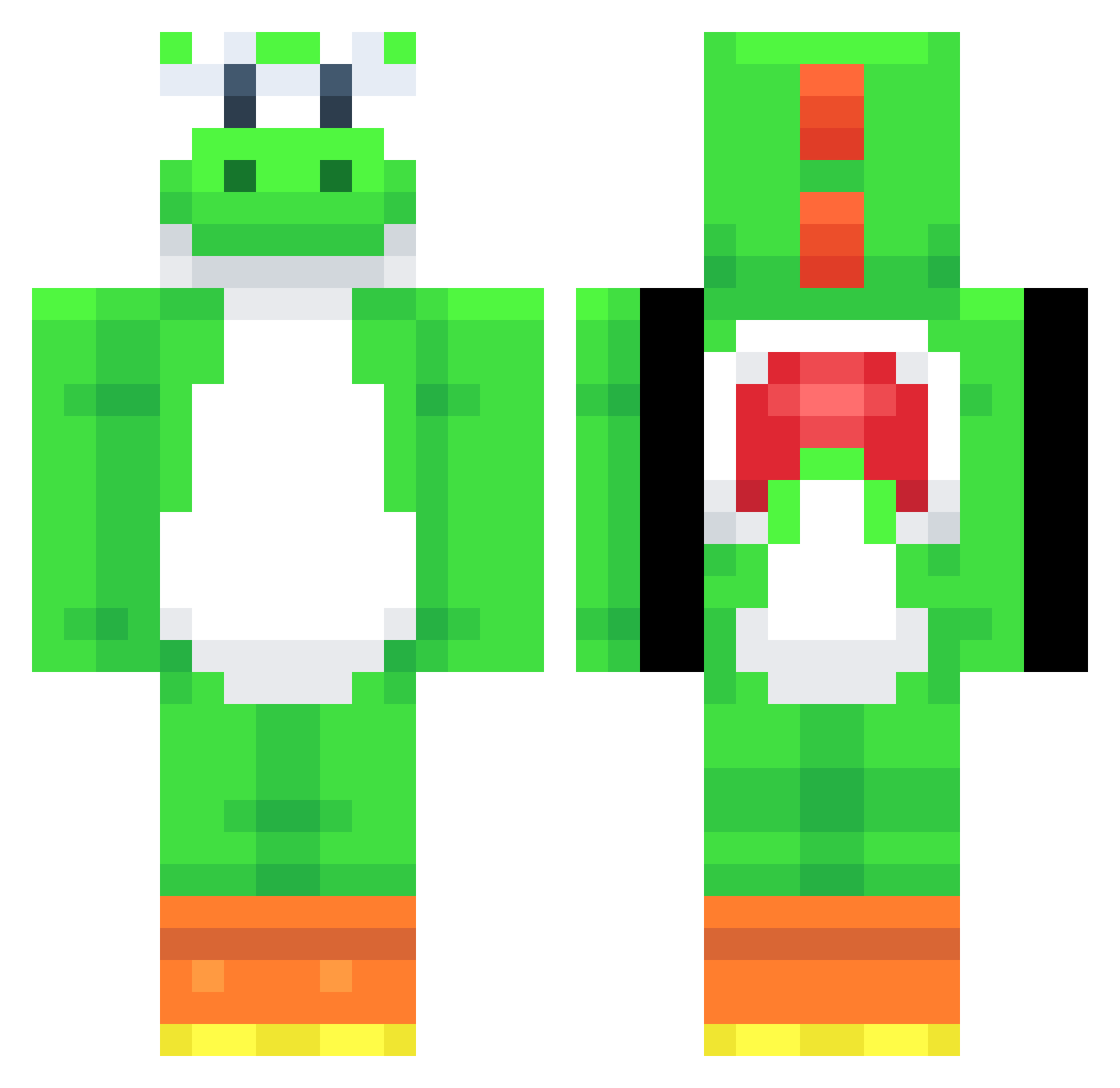 Mxrvinthegoat Minecraft skin, front and back view