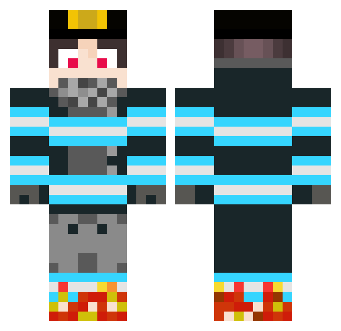 Pertinate Minecraft skin, front and back view