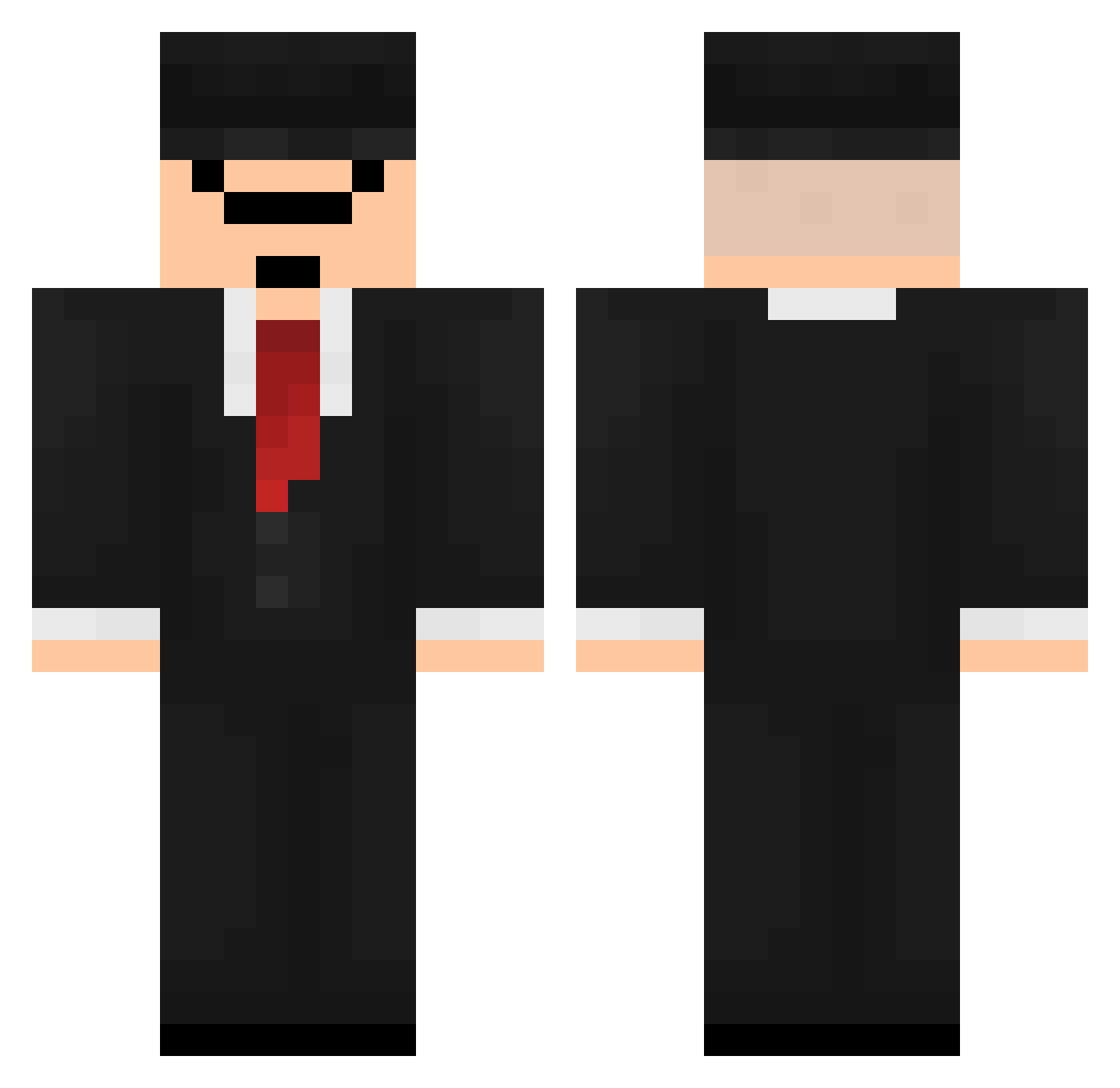 Bubbe101 Minecraft skin, front and back view