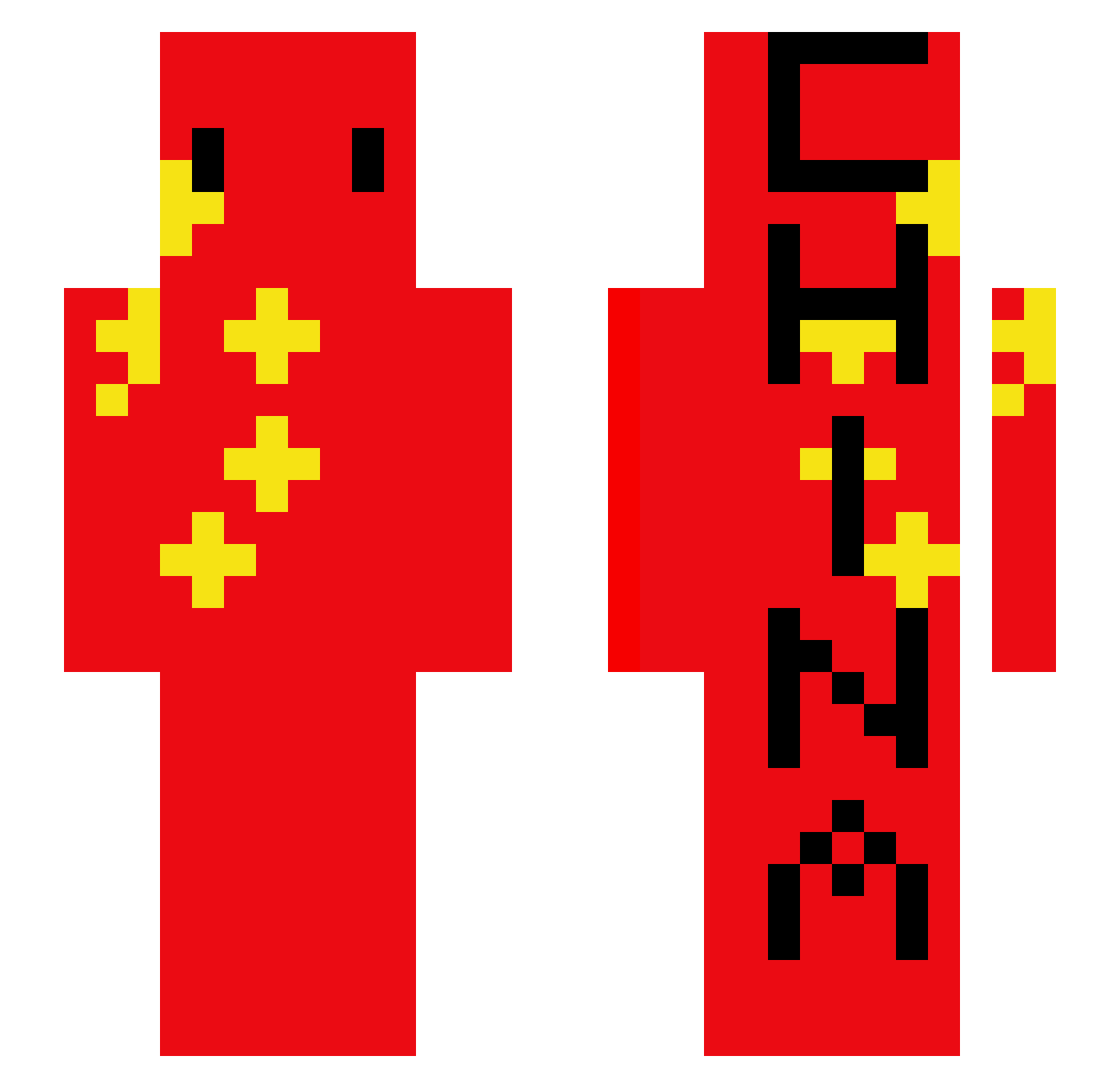 Hefac Minecraft skin, front and back view