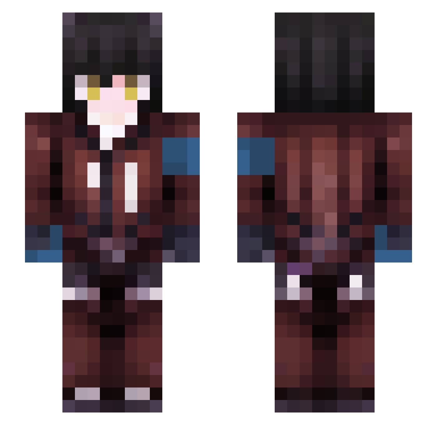 asphyxivvs Minecraft skin, front and back view