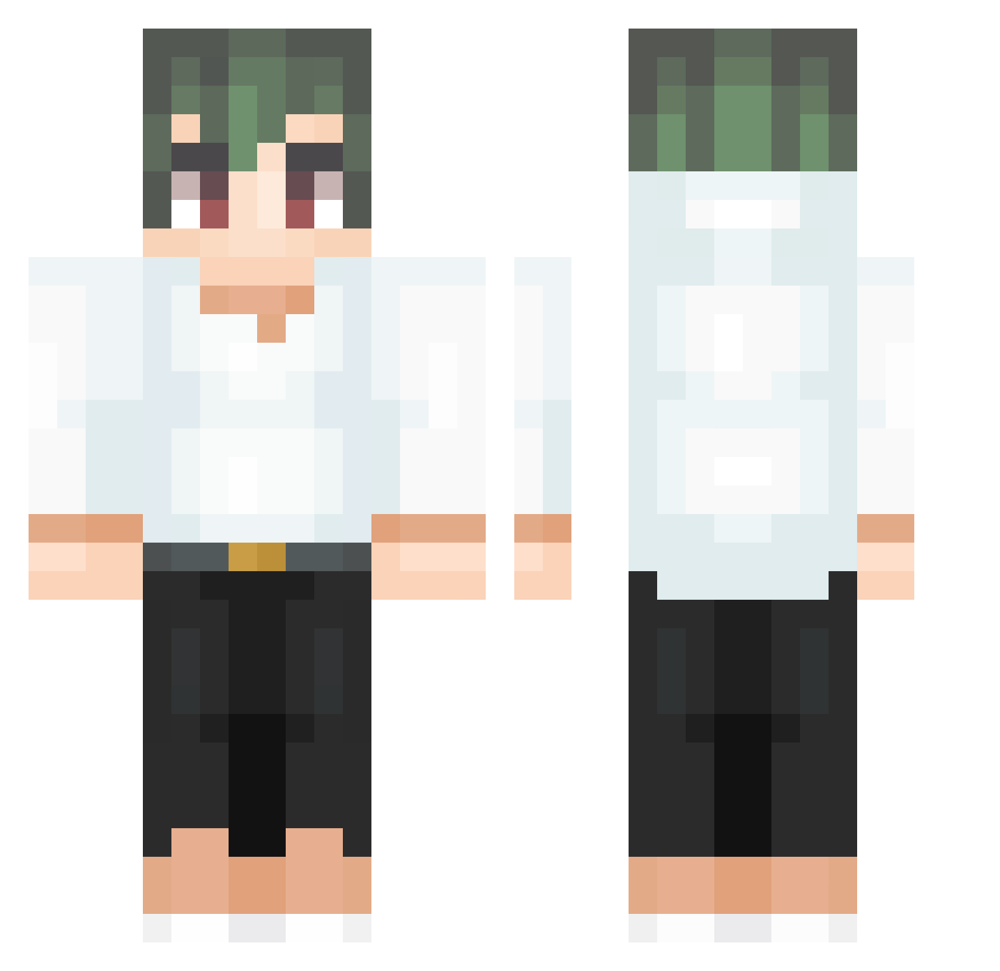 RomeoRT Minecraft skin, front and back view