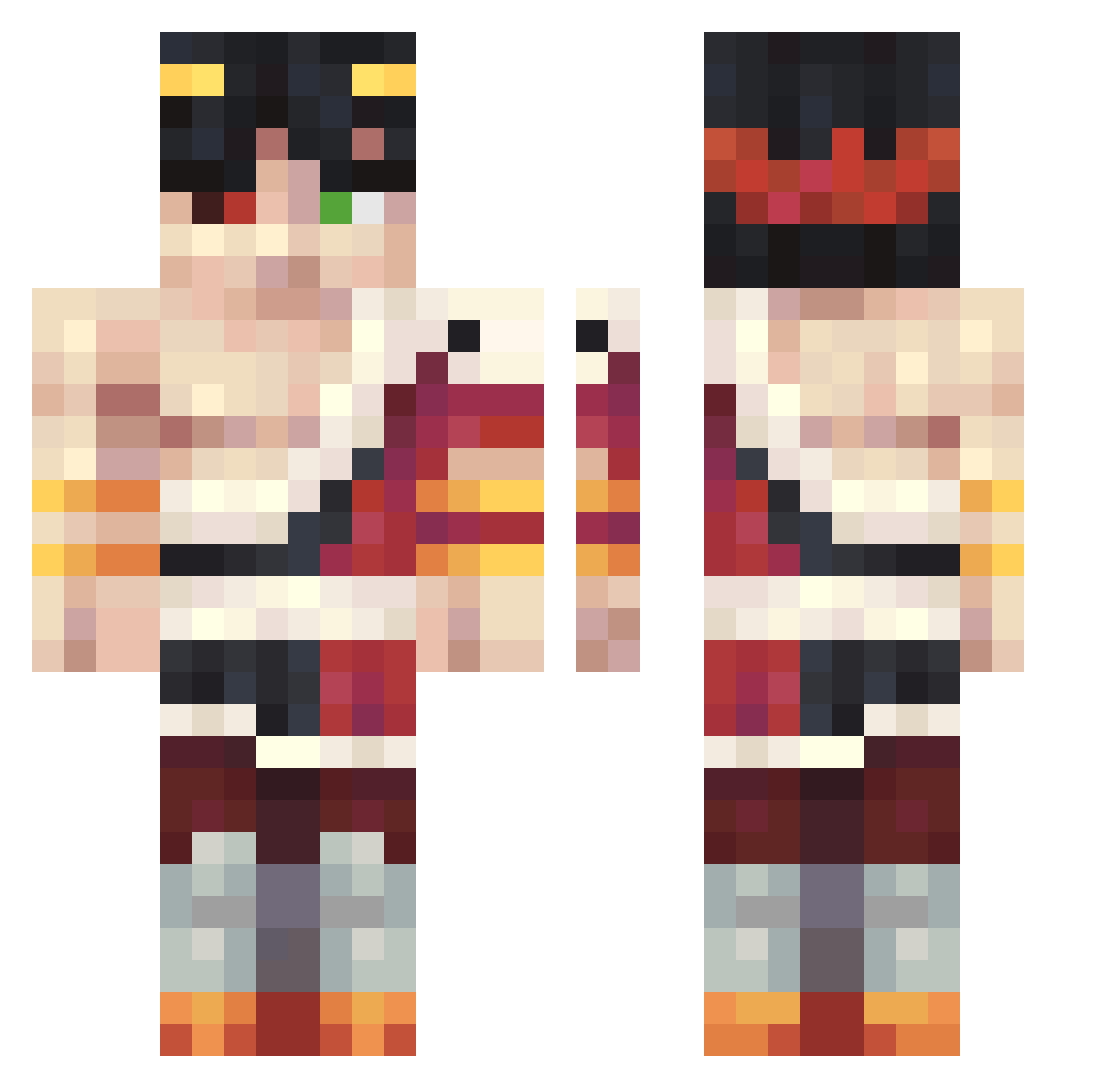 idod99 Minecraft skin, front and back view