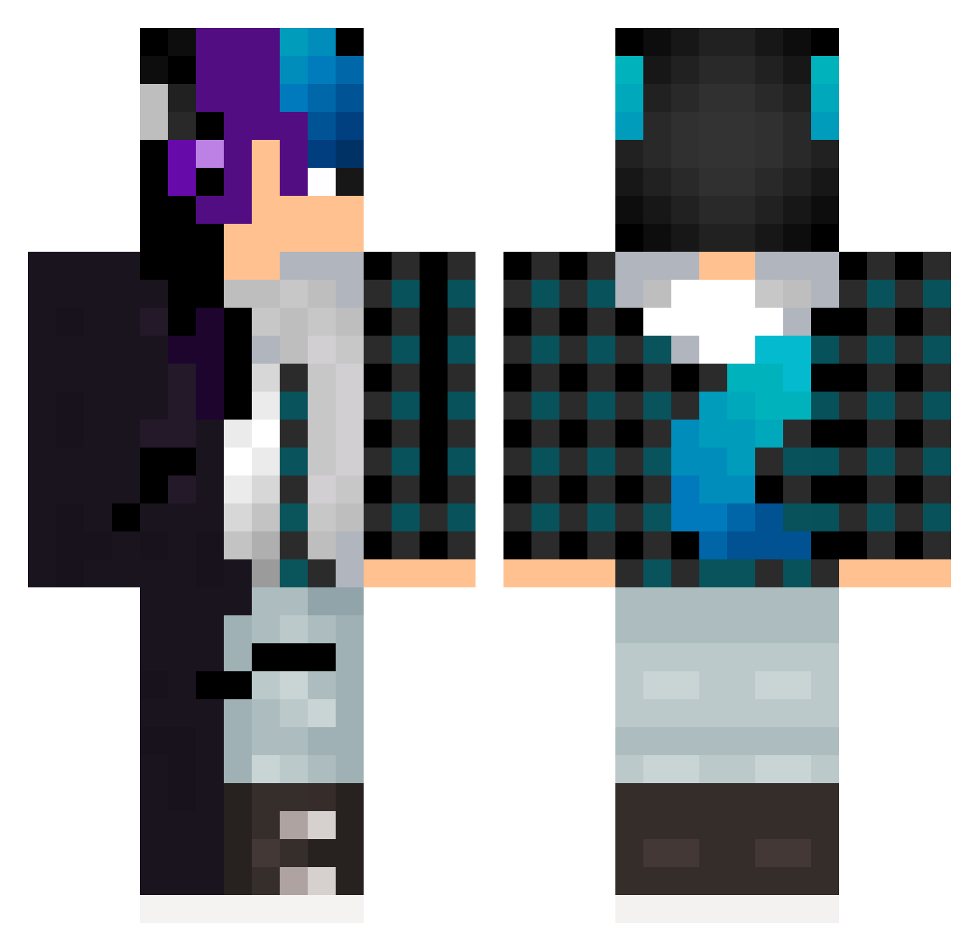 OmqItzWolfy_ Minecraft skin, front and back view